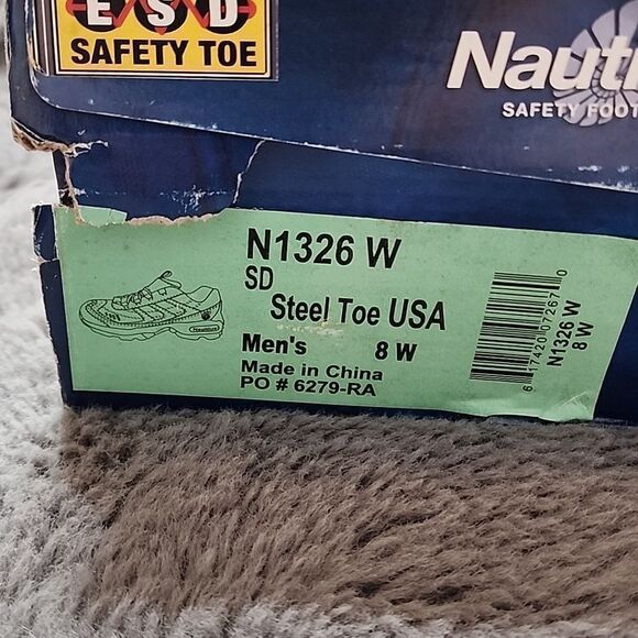 NIB Nautilus Safety Footwear Men's 8W Style N1326 W Blue and Black - Picture 8 of 9